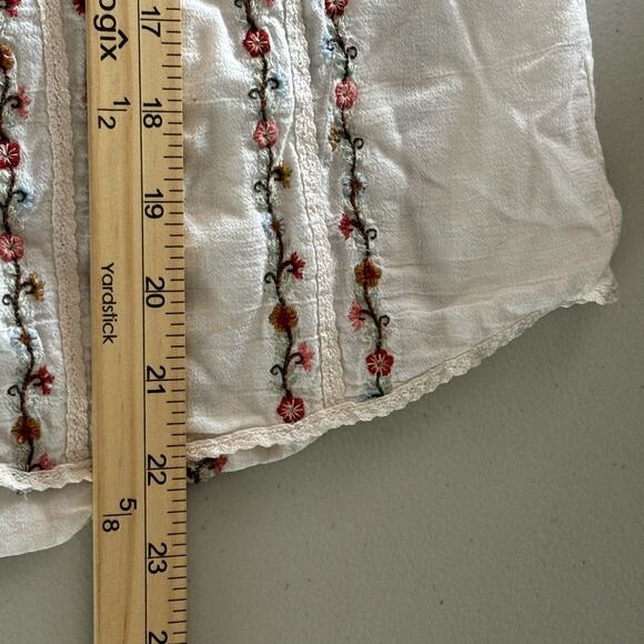Anthropologie AKEMI + KIN Size S Bouillon Embroidered Floral Button up Shirt - Picture 7 of 10